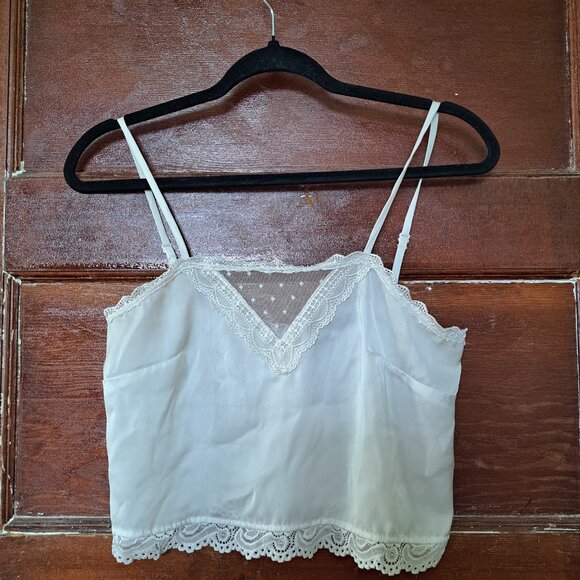 Brandy Melville White Lingerie Crop Top • Tagless • Pit 15" • XS/S - Picture 2 of 9